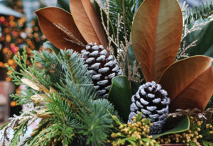 christmas evergreen bough planter